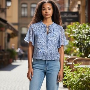Abercrombie & Fitch Blue Floral Blouse